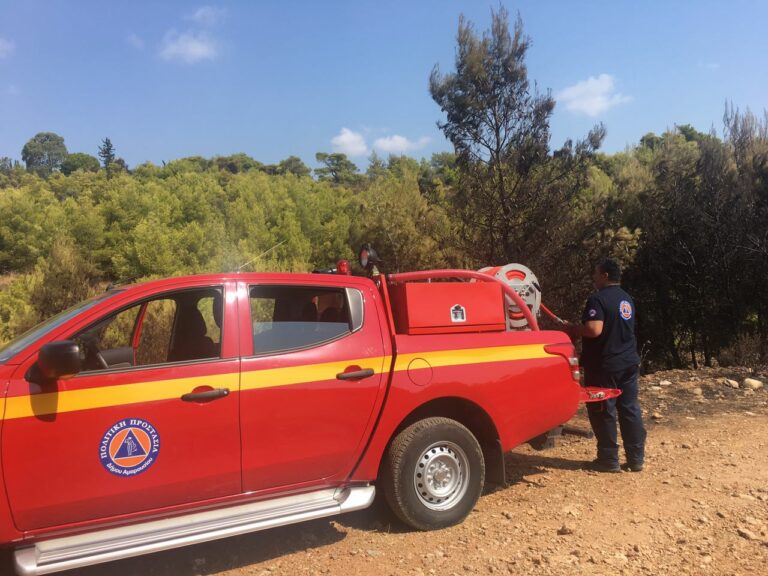 Στην κατάσβεση της πυρκαγιάς στη Νέα Μάκρη συνέδραμε η Υπηρεσία Πολιτικής Προστασίας του Δήμου Αμαρουσίου