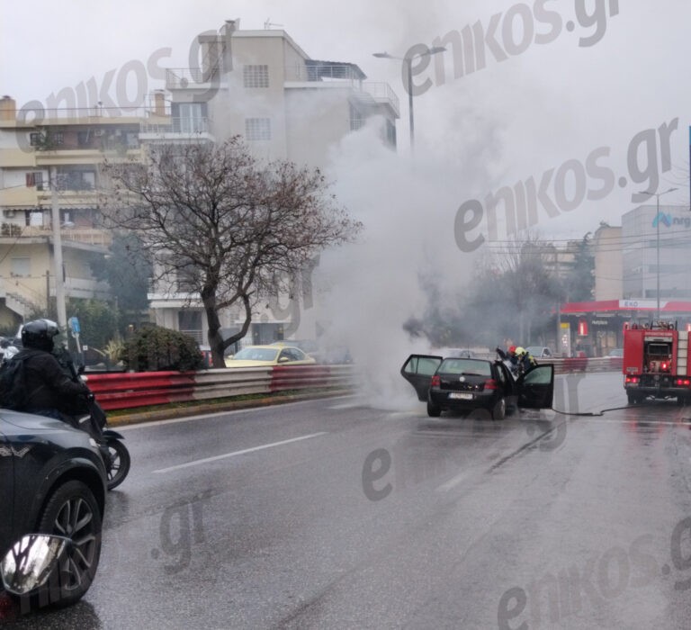 Μαρούσι: Βίντεο με φλεγόμενο αυτοκίνητο στη μέση της λεωφόρου Κηφισίας